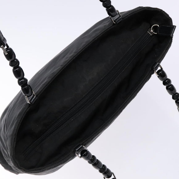 Christian Dior Maris Pearl Tote Bag Nylon Black Auth sw1127