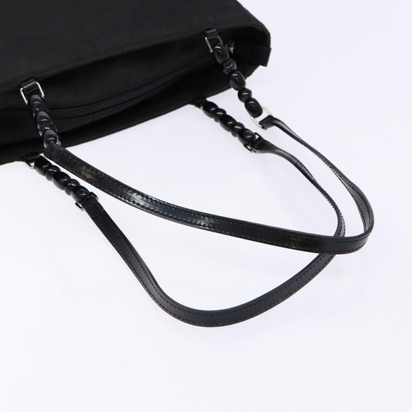 Christian Dior Maris Pearl Tote Bag Nylon Black Auth sw1127