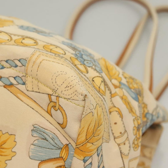 LOEWE Shoulder Bag Canvas Beige Gold Auth sw1129