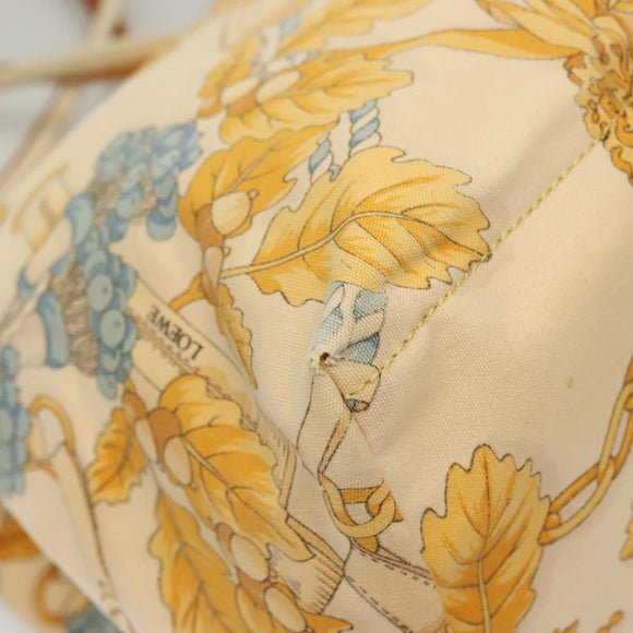 LOEWE Shoulder Bag Canvas Beige Gold Auth sw1129