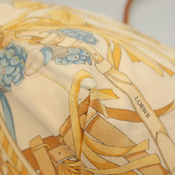 LOEWE Shoulder Bag Canvas Beige Gold Auth sw1129