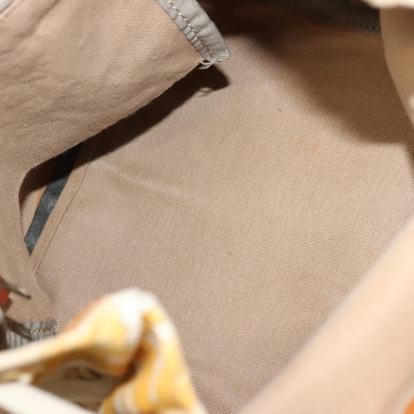 LOEWE Shoulder Bag Canvas Beige Gold Auth sw1129