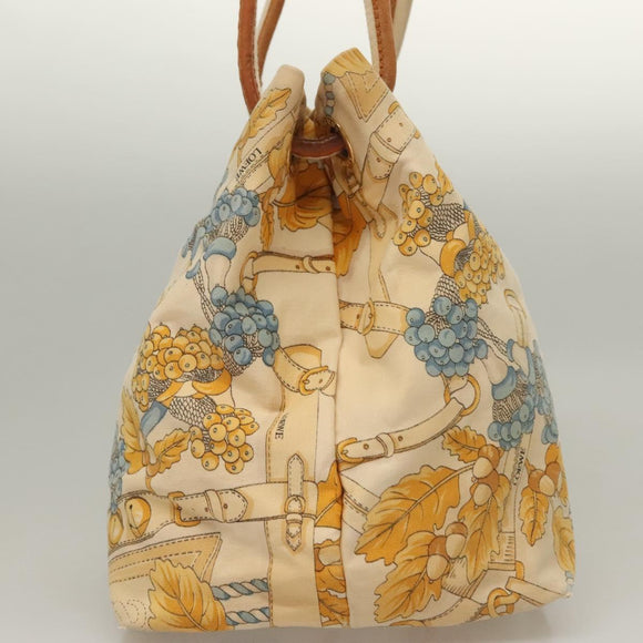 LOEWE Shoulder Bag Canvas Beige Gold Auth sw1129