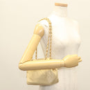 CHANEL Matelasse Chain Shoulder Bag Lamb Skin Beige Gold CC Auth sw1131-21
