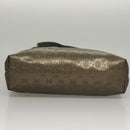 GUCCI GG Implementation Tote Bag PVC Khaki Silber 211138 Auth sw1132-8