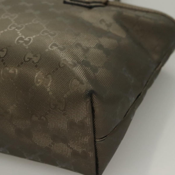 GUCCI GG Implementation Tote Bag PVC Khaki Silber 211138 Auth sw1132