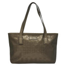 GUCCI GG Implementation Tote Bag PVC Khaki Silber 211138 Auth sw1132-13