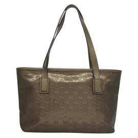 GUCCI GG Implementation Tote Bag PVC Khaki Silver 211138 Auth sw1132 - 0