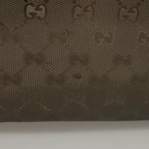 GUCCI GG Implementation Tote Bag PVC Khaki Silber 211138 Auth sw1132