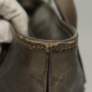 GUCCI GG Implementation Tote Bag PVC Khaki Silver 211138 Auth sw1132-5