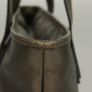 GUCCI GG Implementation Tote Bag PVC Khaki Silber 211138 Auth sw1132-7