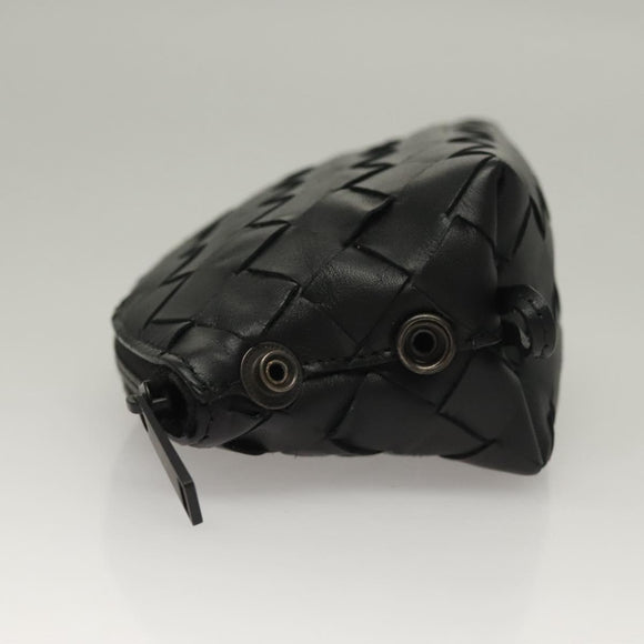 BOTTEGA VENETA INTRECCIATO Pouch Leather Black Auth sw1135