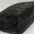 BOTTEGA VENETA INTRECCIATO Pouch Leather Black Auth sw1135-7