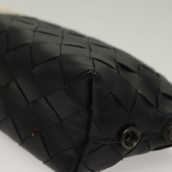 BOTTEGA VENETA INTRECCIATO Pouch Leather Black Auth sw1135
