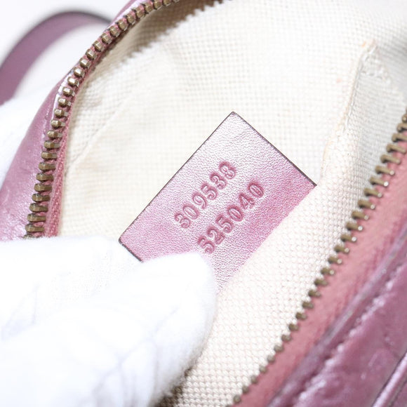 GUCCI Micro GG Canvas Guccissima Bag Leather Pink Gold 309538 Auth sw1136