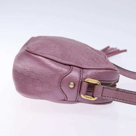 GUCCI Micro GG Canvas Guccissima Bag Leather Pink Gold 309538 Auth sw1136