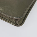 LOEWE Shoulder Pouch Leather Gold Auth sw1137-16