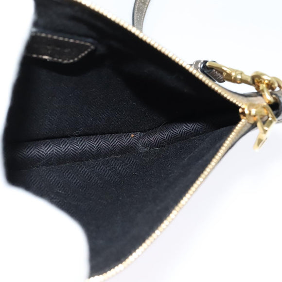 LOEWE Shoulder Pouch Leather Gold Auth sw1137