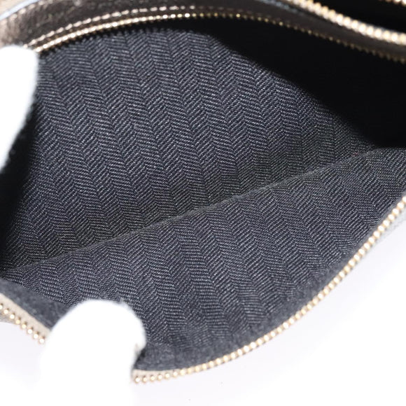 LOEWE Shoulder Pouch Leather Gold Auth sw1137