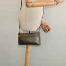 LOEWE Shoulder Pouch Leather Gold Auth sw1137-22