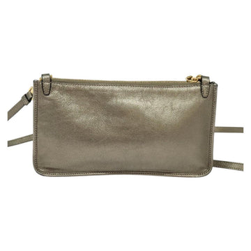 LOEWE Shoulder Pouch Leather Gold Auth sw1137 - 0