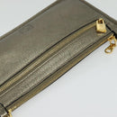 LOEWE Shoulder Pouch Leather Gold Auth sw1137-6