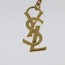 SAINT LAURENT Y Cut Shoulder Bag Leather Navy Gold Auth sw1140V-9