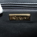 SAINT LAURENT Y Cut Shoulder Bag Leather Navy Gold Auth sw1140V-19