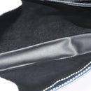 SAINT LAURENT Y Cut Shoulder Bag Leather Navy Gold Auth sw1140V-10