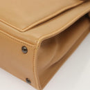 CHANEL Chain Tote Bag Leather Beige CC Auth sw1141-11