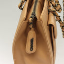 CHANEL Chain Tote Bag Leather Beige CC Auth sw1141-14