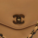 CHANEL Chain Tote Bag Leather Beige CC Auth sw1141-15