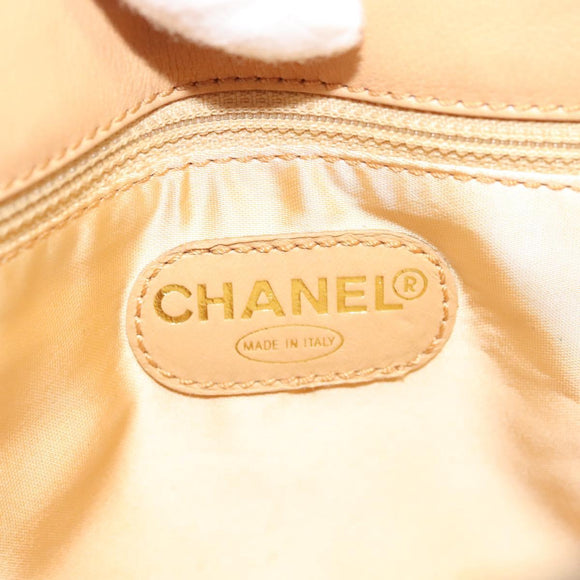 CHANEL Chain Tote Bag Leder Beige CC Auth sw1141