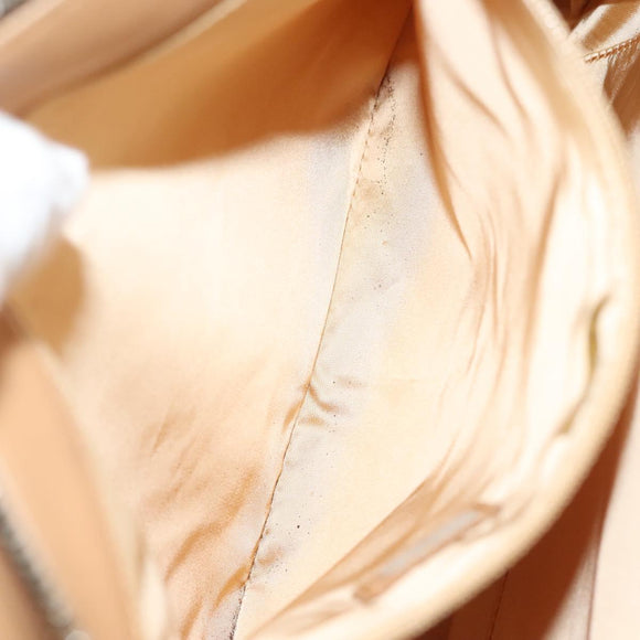 CHANEL Chain Tote Bag Leather Beige CC Auth sw1141