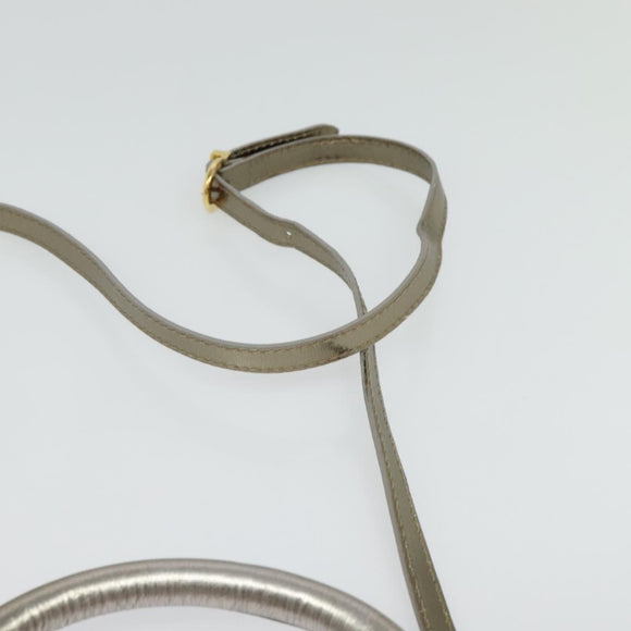 Salvatore Ferragamo Hand Bag Nylon 2way Gray Gold Auth sw1144