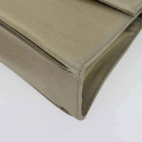 Salvatore Ferragamo Hand Bag Nylon 2way Gray Gold Auth sw1144