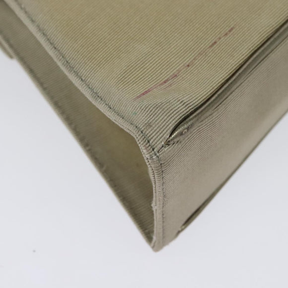 Salvatore Ferragamo Hand Bag Nylon 2way Gray Gold Auth sw1144