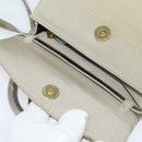 Salvatore Ferragamo Hand Bag Nylon 2way Gray Gold Auth sw1144-10