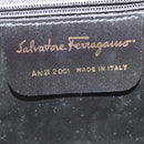 Salvatore Ferragamo Hand Bag Nylon 2way Gray Gold Auth sw1144-12