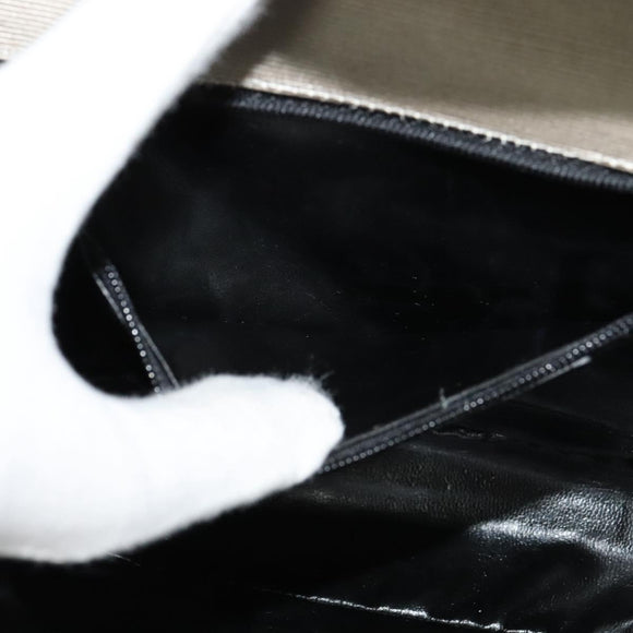 Salvatore Ferragamo Hand Bag Nylon 2way Gray Gold Auth sw1144