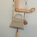 Salvatore Ferragamo Hand Bag Nylon 2way Gray Gold Auth sw1144-22