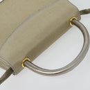 Salvatore Ferragamo Hand Bag Nylon 2way Gray Gold Auth sw1144-6