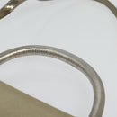 Salvatore Ferragamo Hand Bag Nylon 2way Gray Gold Auth sw1144-8