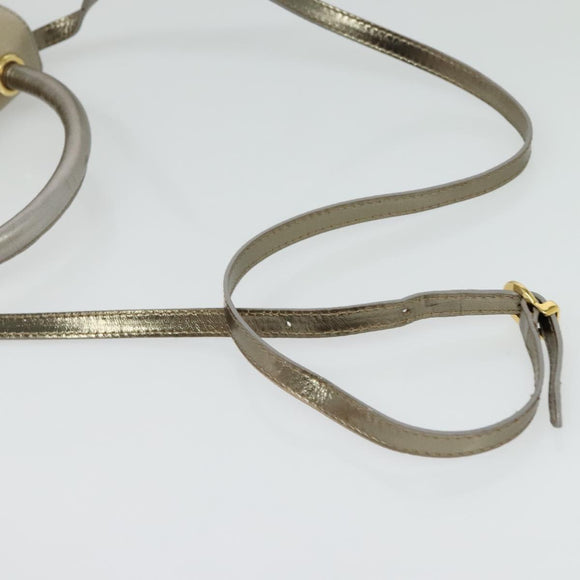 Salvatore Ferragamo Hand Bag Nylon 2way Gray Gold Auth sw1144