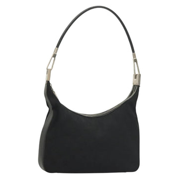 GUCCI GG Canvas Shoulder Bag Black Silver 001 3312 Auth sw1145
