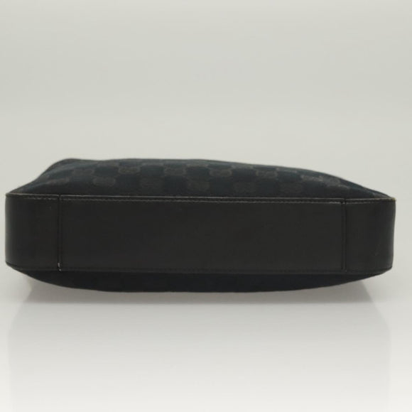 GUCCI GG Canvas Shoulder Bag Black Silver 001 3312 Auth sw1145