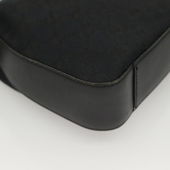 GUCCI GG Canvas Shoulder Bag Black Silver 001 3312 Auth sw1145