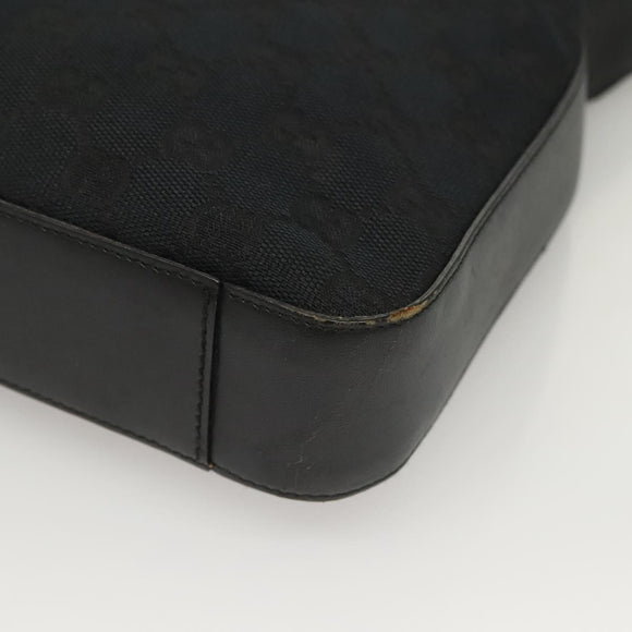 GUCCI GG Canvas Shoulder Bag Black Silver 001 3312 Auth sw1145