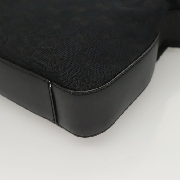 GUCCI GG Canvas Shoulder Bag Black Silver 001 3312 Auth sw1145