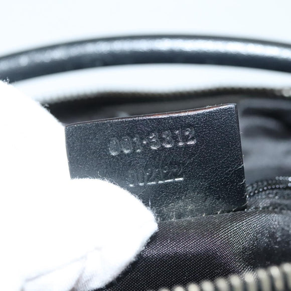 GUCCI GG Canvas Shoulder Bag Black Silver 001 3312 Auth sw1145